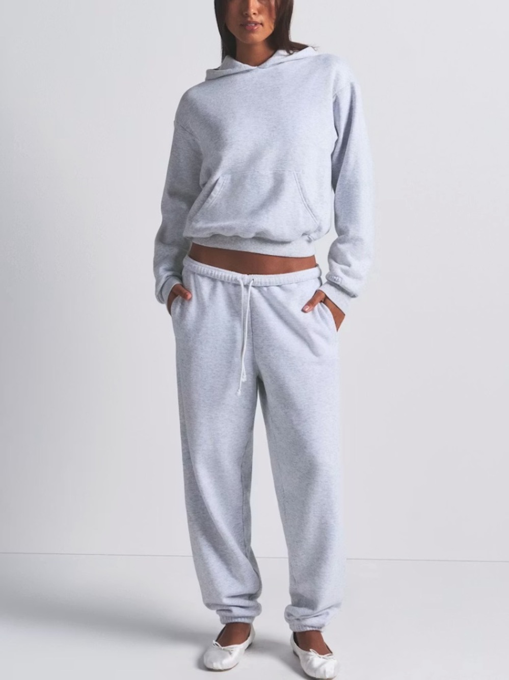 SKIMS Classic Cotton Jogger in Light Heather Gray